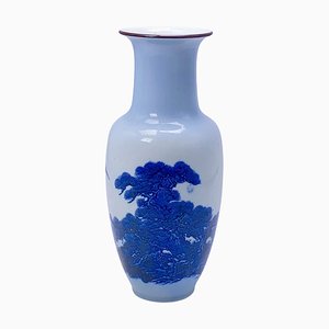 20th Century Blue & White Vase with Fish Pattern, China-UR-1315550