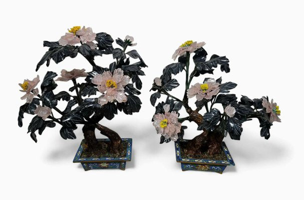 20th-Century Bonsai Trees in Agate, Crystal, and Nephrite Jade, 1950s-FDW-2039619