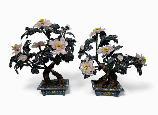 20th-Century Bonsai Trees in Agate, Crystal, and Nephrite Jade, 1950s-FDW-2039619