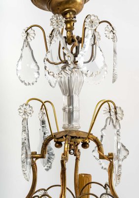 20th Century Bronze and Crystal Cage Chandelier-UQL-1320682