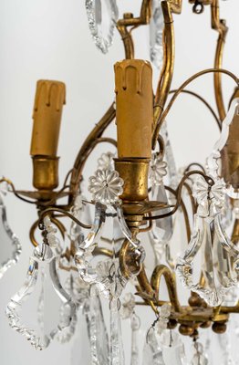 20th Century Bronze and Crystal Cage Chandelier-UQL-1320682