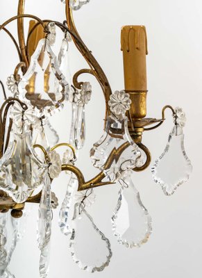 20th Century Bronze and Crystal Cage Chandelier-UQL-1320682