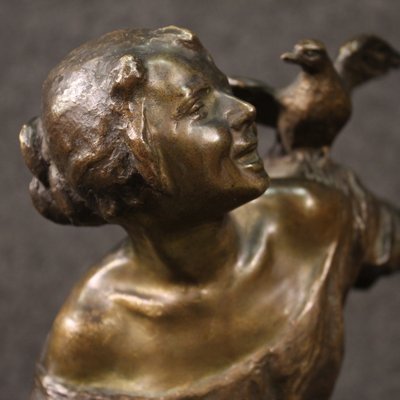 20th Century Brown Bronze Marble Sculpture, 1930s-RP-2020685