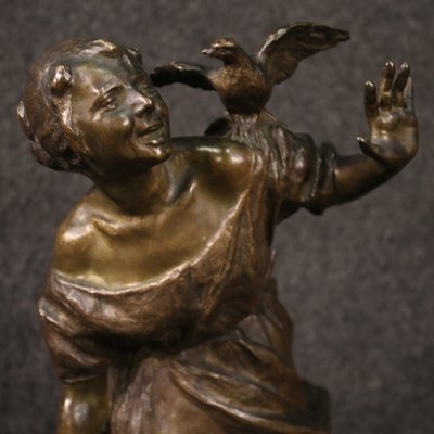 20th Century Brown Bronze Marble Sculpture, 1930s-RP-2020685