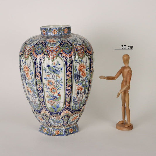 20th Century Ceramic Vase with Plant and Animal Motifs