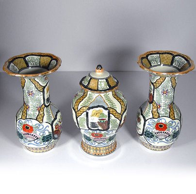 20th Century Ceramic Vases from Petrus Regout, 1890s, Set of 3-GIW-1776689