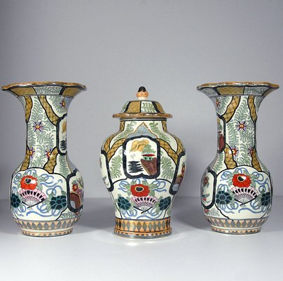 20th Century Ceramic Vases from Petrus Regout, 1890s, Set of 3-GIW-1776689