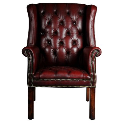 20th Century Chesterfield English Leather Earsback Chair-FLW-1402265