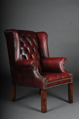 20th Century Chesterfield English Leather Earsback Chair-FLW-1402265