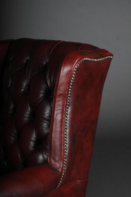 20th Century Chesterfield English Leather Earsback Chair-FLW-1402265