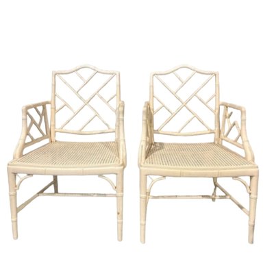 20th Century Chinese Chippendale Faux Bamboo Chairs, Set of 2-TCS-1765909