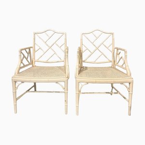 20th Century Chinese Chippendale Faux Bamboo Chairs, Set of 2-TCS-1765909