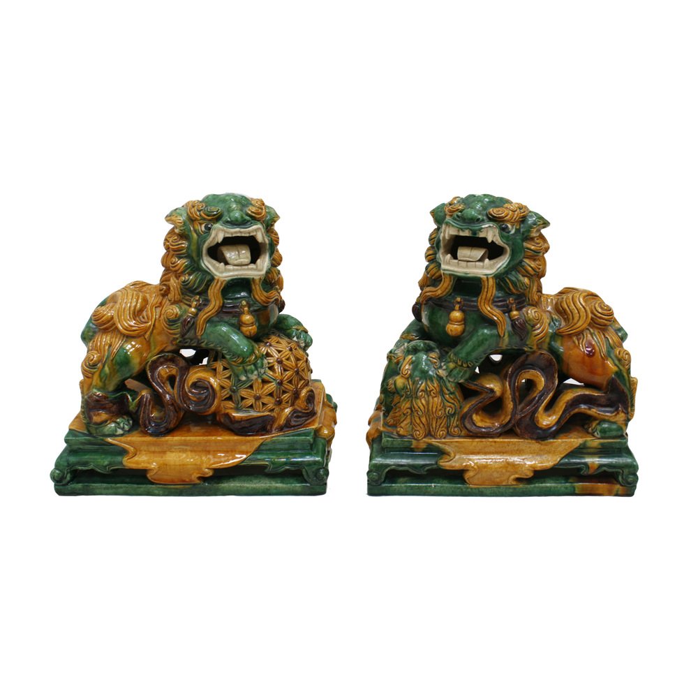 20th Century Chinese Foo Lions, Set of 2