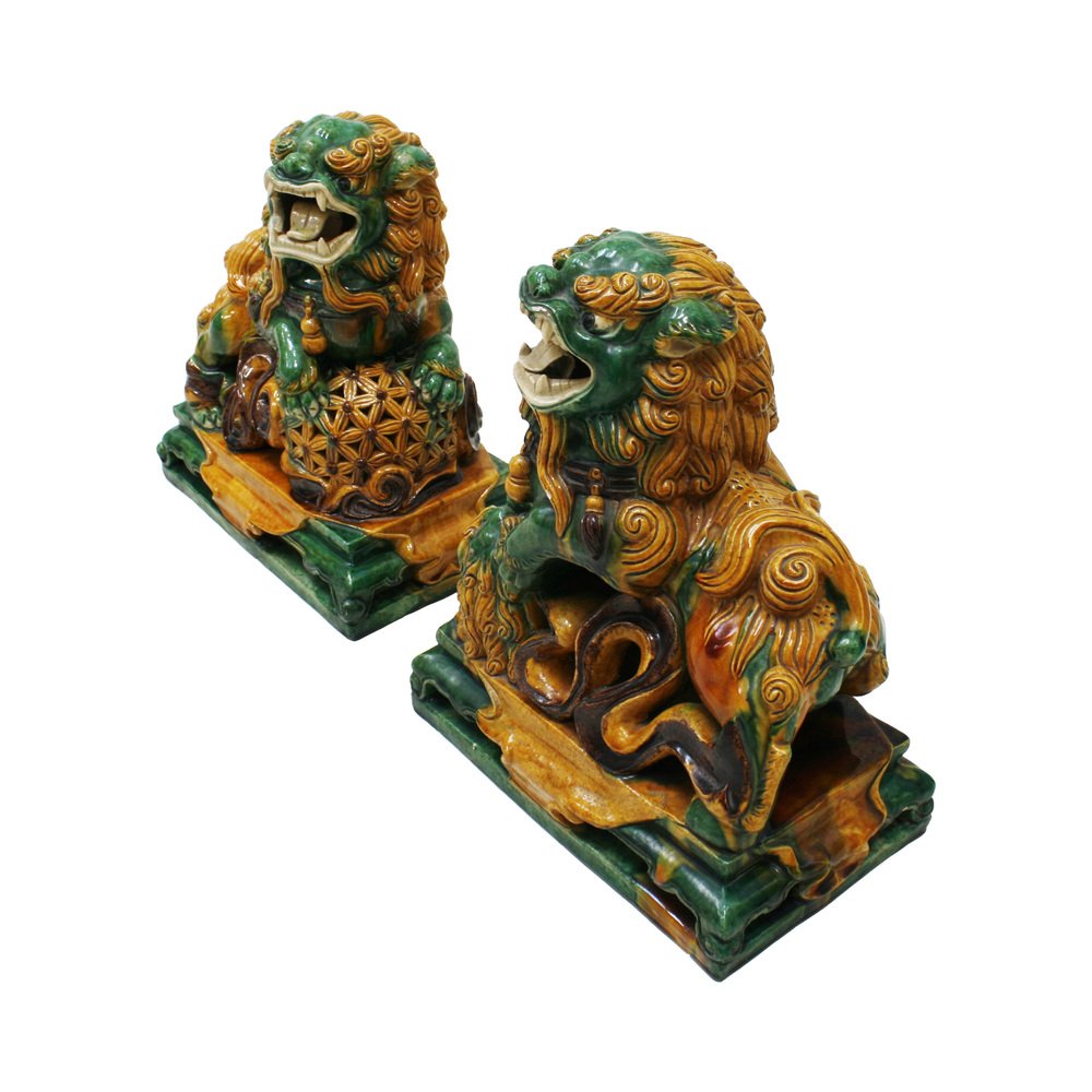 20th Century Chinese Foo Lions, Set of 2