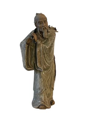 20th Century Chinese Glazed Pottery Figure of an Old Man-PKM-1717556