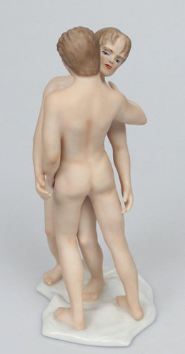 20th Century Couple Porcelain Figure