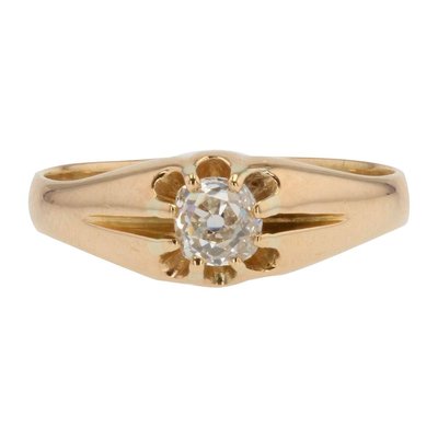 20th-Century Diamond 18 Karat Yellow Gold Ring-OLU-896070