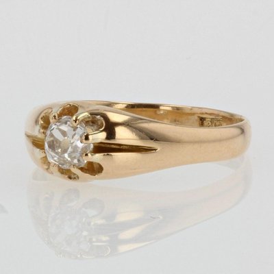 20th-Century Diamond 18 Karat Yellow Gold Ring-OLU-896070