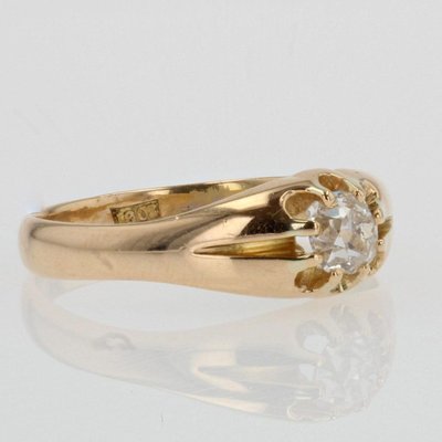 20th-Century Diamond 18 Karat Yellow Gold Ring-OLU-896070