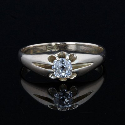 20th-Century Diamond 18 Karat Yellow Gold Ring-OLU-896070