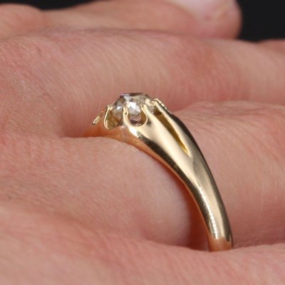 20th-Century Diamond 18 Karat Yellow Gold Ring-OLU-896070