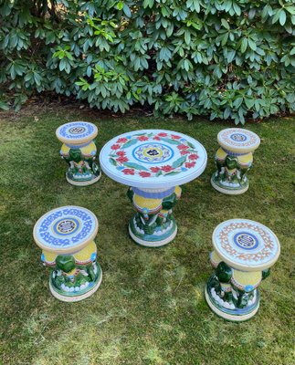 20th Century Elephant Garden or Patio Seating, Set of 5-LL-1294774