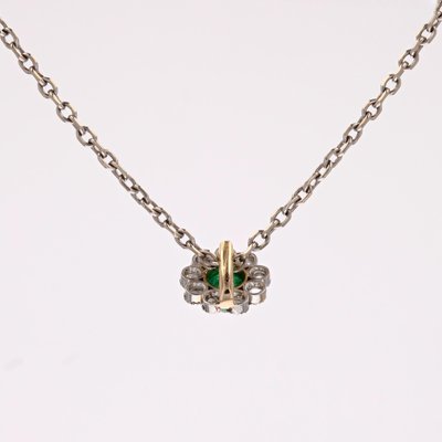 20th Century Emerald Diamonds 18 Karat Yellow Gold Daisy Pendant-OLU-1815849