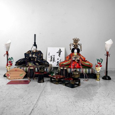 20th Century Emperor and Empress Hina Doll Set, Japan, 1990s, Set of 17-DWL-1739623