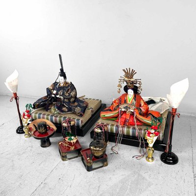 20th Century Emperor and Empress Hina Doll Set, Japan, 1990s, Set of 17-DWL-1739623