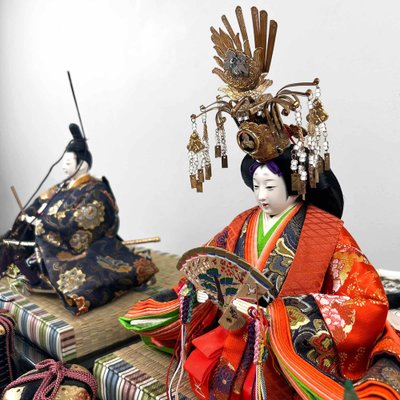 20th Century Emperor and Empress Hina Doll Set, Japan, 1990s, Set of 17-DWL-1739623