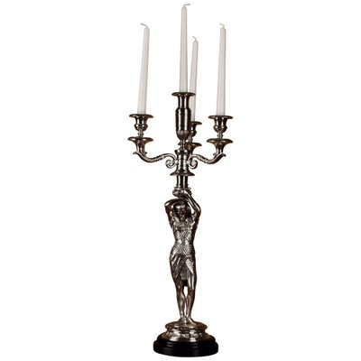 20th Century Empire Bronze Figur Formed Candleholder-FLW-1402305