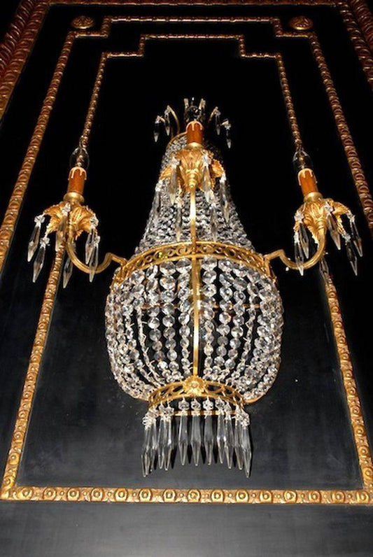 20th Century Empire Style Basket Chandelier