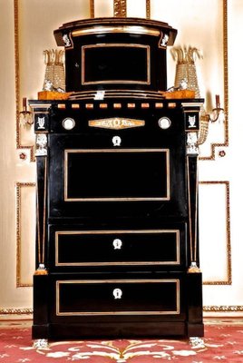 20th Century Empire Style Courtly Lion Secretaire-FLW-1401867