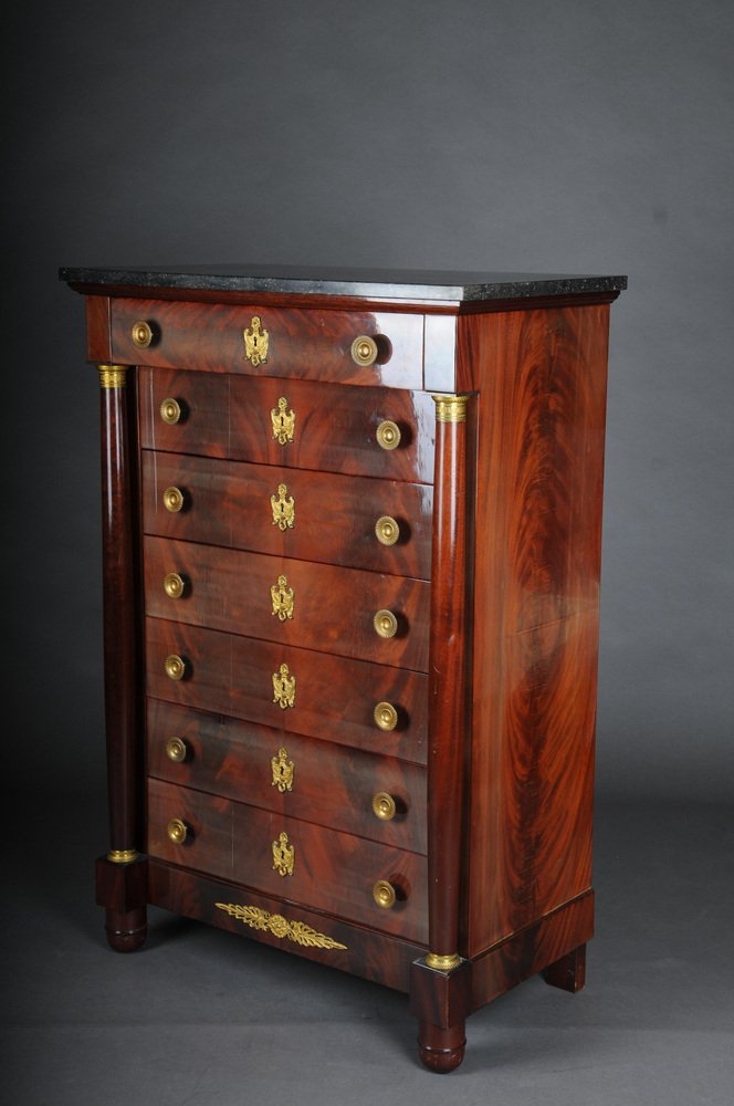 20th Century Empire Style Tall Chest of Drawers