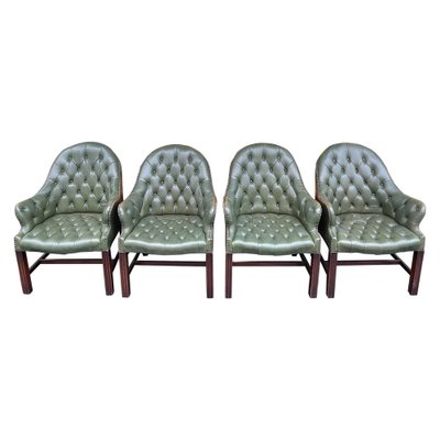 20th Century English Chesterfield Armchairs from Wade, Set of 4-FLW-1402054