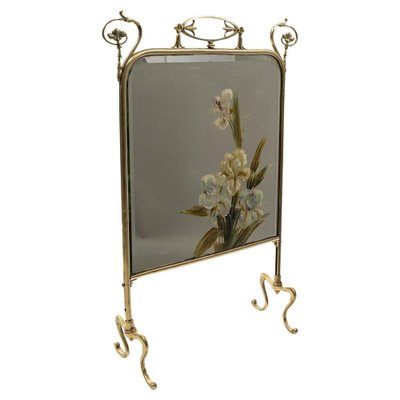 20th Century Fireback in Brass with Painted Mirror-WFS-2039435