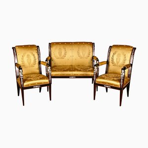 20th Century French Empire Style Garniture Living Room Set, Set of 3-FLW-1401832