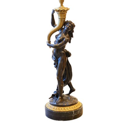 20th Century French Floor Lamp in Gilded and Patinated Bronze, 1890s-WMV-1781053