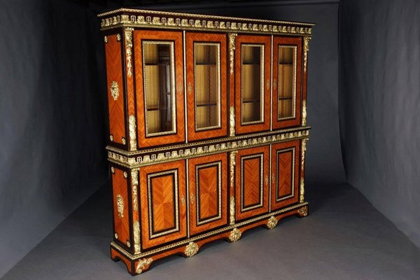 20th Century French Louis XIV Style Bibliotheque Bookcase Cabinet-FLW-1401824