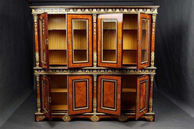 20th Century French Louis XIV Style Bookcase Cabinet