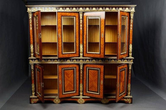 20th Century French Louis XIV Style Bookcase Cabinet