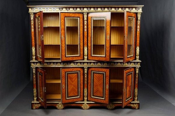 20th Century French Louis XIV Style Bookcase Cabinet-FLW-1402108