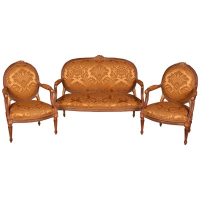 20th Century French Louis XVI Style Living Room Set, Set of 3-FLW-1402102