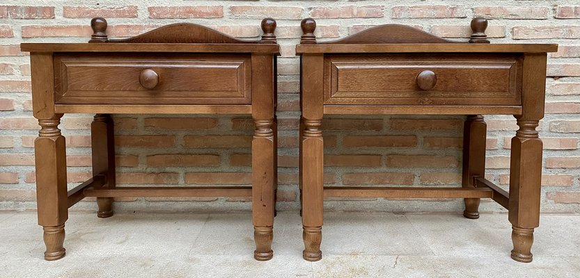 20th Century French Nightstands with One Drawer, 1950s, Set of 2-NOU-1700623