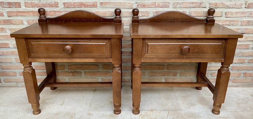 20th Century French Nightstands with One Drawer, 1950s, Set of 2-NOU-1700623