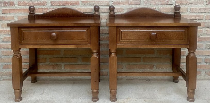 20th Century French Nightstands with One Drawer, 1950s, Set of 2-NOU-1700623