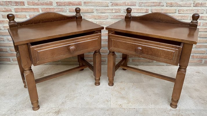 20th Century French Nightstands with One Drawer, 1950s, Set of 2-NOU-1700623