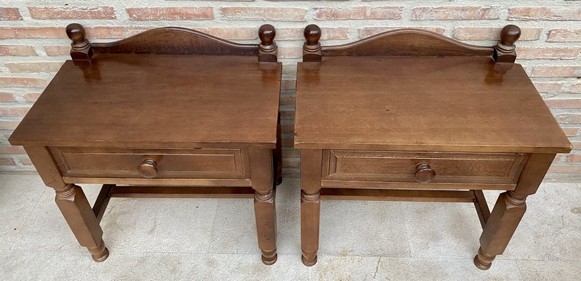 20th Century French Nightstands with One Drawer, 1950s, Set of 2-NOU-1700623