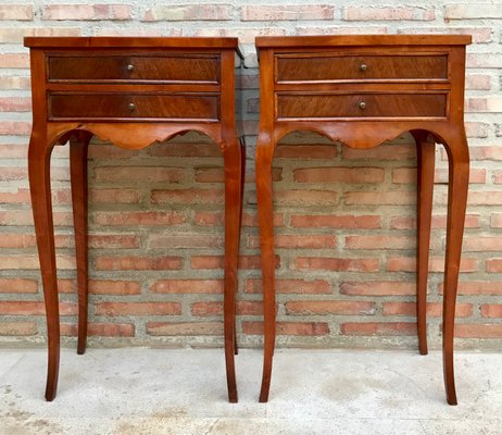 20th Century French Nightstands with Two-Drawer & Cabriole Legs, Set of 2-NOU-1352031