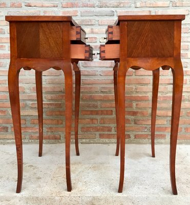 20th Century French Nightstands with Two-Drawer & Cabriole Legs, Set of 2-NOU-1352031